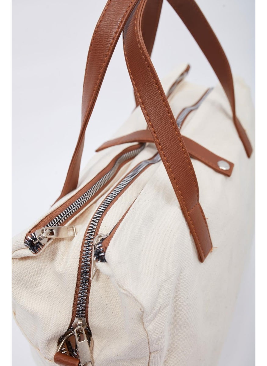Shule Bags Organic Linen Fabric Shopper Bag Leon Tan  - Image 5
