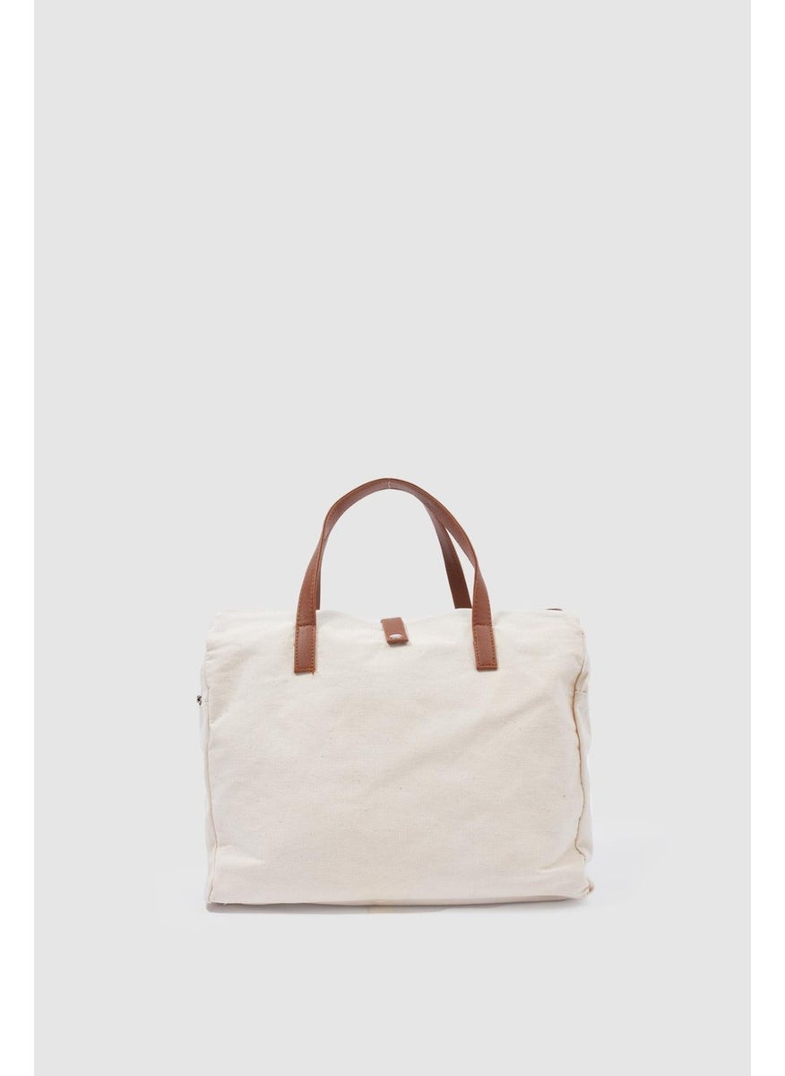 Shule Bags Organic Linen Fabric Shopper Bag Leon Tan  - Image 3