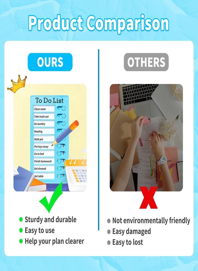 Tsytyst 2-Piece Chores Chart for Kids - Reusable Chore List, Removable Checklist Board, Portable to Do List Visual Schedule for Multiple Kids - Image 3