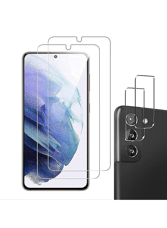 erorex For Galaxy S22 Screen Protector 2 +2 Pack 2 Pcs Full Coverage Tempered Glass Film With 2 Pcs Camera Lens Protector 9H Hardness Fingerprint Unlock Ultra Thin Hd Clear For Samsung Galaxy S22 6.1 Inch  - Image 1