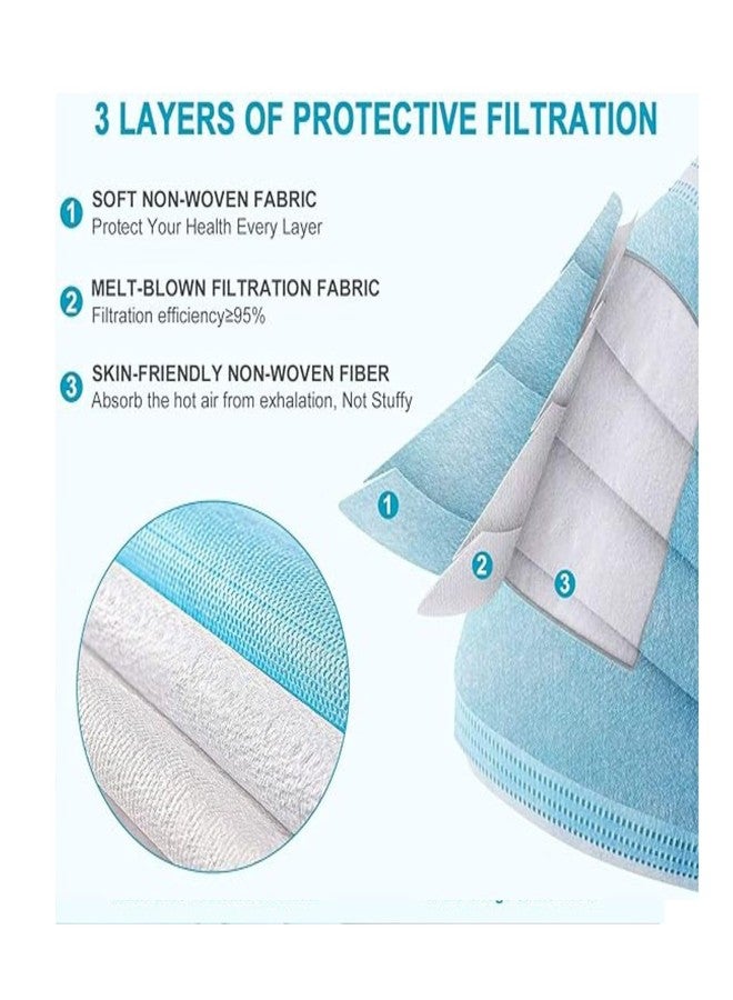 7Shield Disposable Surgical 3Ply Unisex Mask - Ultra Soft Fabric Wide Ear Loop, Comfortable, Inbuilt Plastic Coated Nose Pin, CE and ISO Certified, Convenient Box Pack (Blue-400 pcs) - Image 4