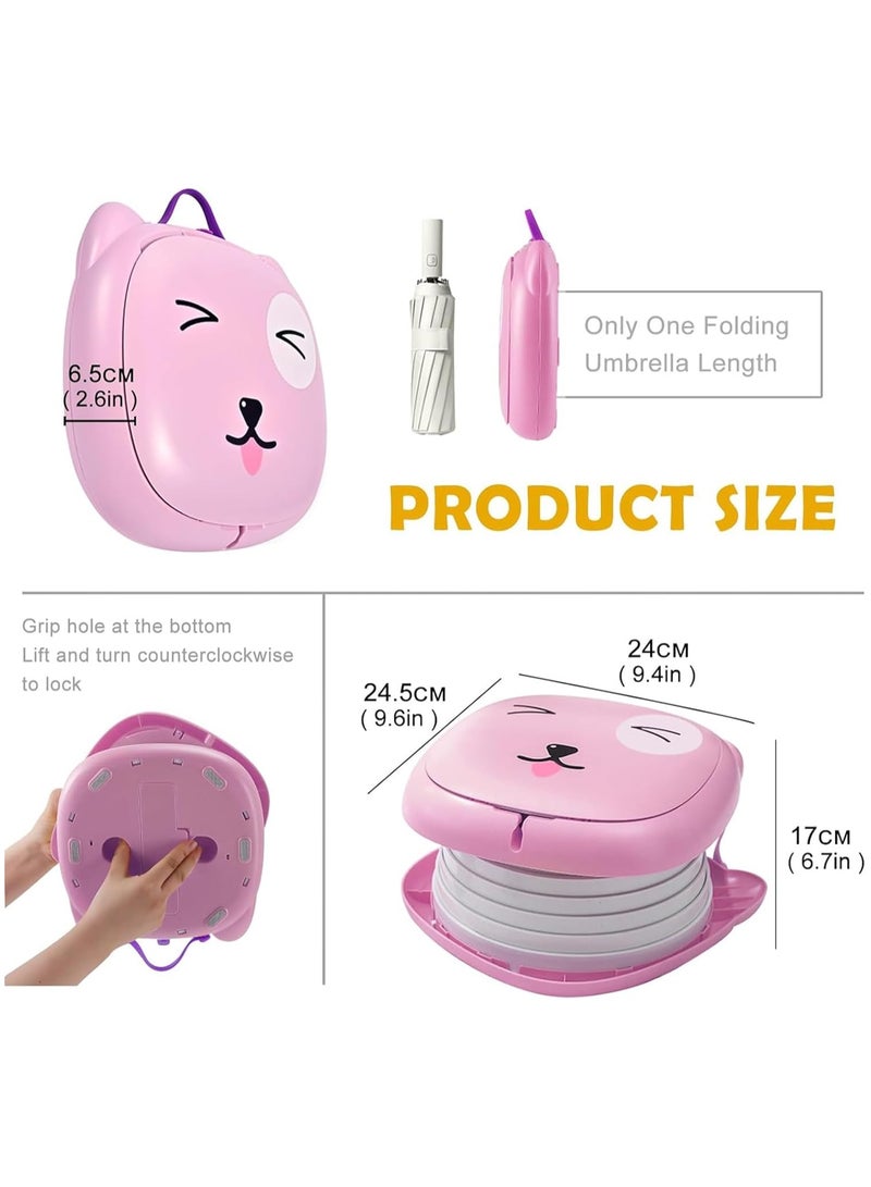 NANAO Portable Potty Training Seat for Toddler Travel,Toilet Potty Chair Potty Training Toilet Seat with Storage Bag Emergency Folding Toilet Toddler Travel Potty Seat Home Car Camping Use (Pink) - Image 2