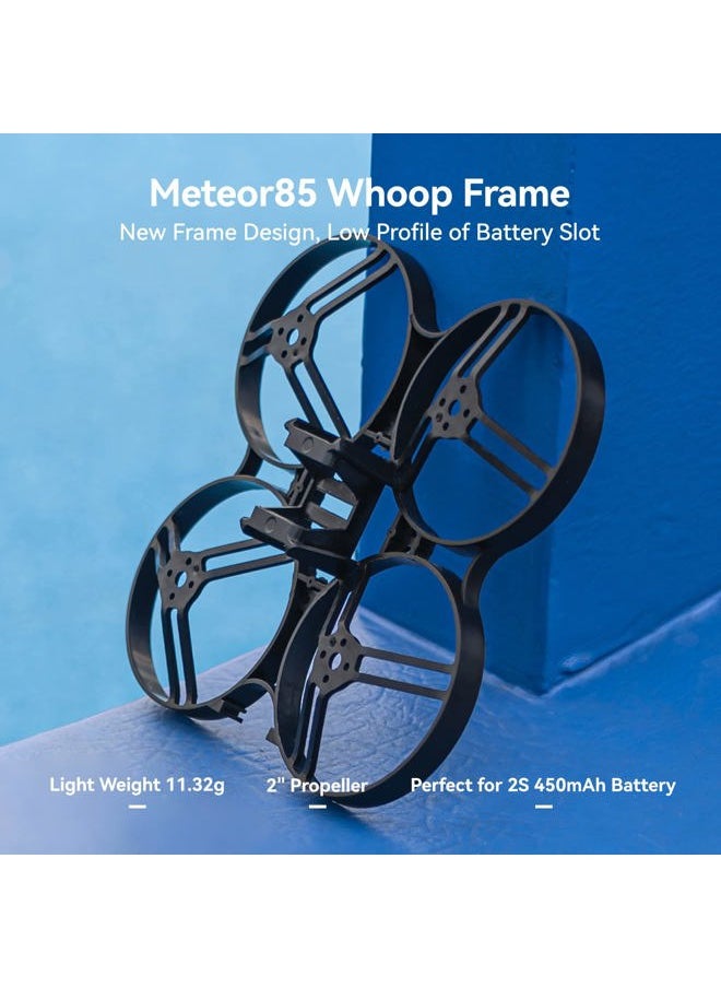 BETAFPV 2pcs Meteor85 85mm Micro Brushless Whoop Frame Kit for Meteor85 2S Brushless FPV Whoop Drone Quadcopter Compatible for 110x Motors Whoop Style FC Board - Black&Grey  - Image 2