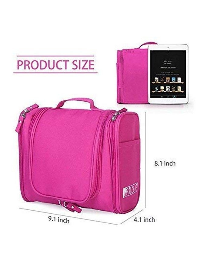 PETRICE Toiletry Bag for Women Makeup Pouch Waterproof Shower Wash Bag Cosmetic Organizer Case Travel Kit Pack with Hook (Pink) 9.1 x 4.1 x 8.1 cm - Image 2