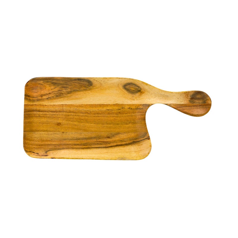 Natriel Premium Acacia Wood Serving Tray Wood Decorative Platter Premium Finish Decorative Sizzler Serving Platter for Cafe Home Kitchen Natural Finish with Extra Support Handle - Image 4