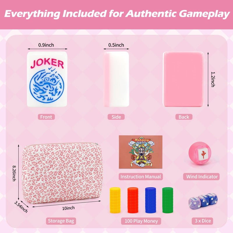 Jolitac American Mahjong Game Set, 166 Premium Tiles, 1.2-inch Mahjong Tile Set with Sturdy Carrying Bag, Thickened Mah-Jongg Tiles Bag Portable Travel Complete Mahjong Set - Image 3
