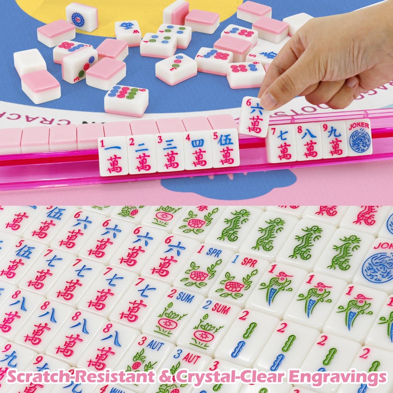 Jolitac American Mahjong Game Set, 166 Premium Tiles, 1.2-inch Mahjong Tile Set with Sturdy Carrying Bag, Thickened Mah-Jongg Tiles Bag Portable Travel Complete Mahjong Set - Image 5