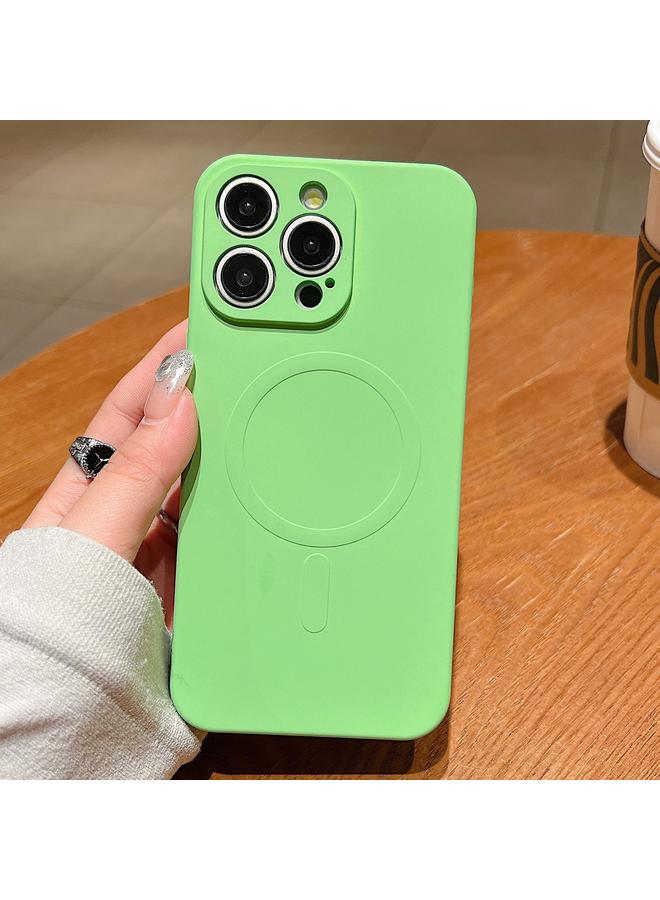 زبون جراب لهاتف iPhone 12 Pro بلون سادة من السيليكون السائل MagSafe جراب هاتف مغناطيسي - Image 1