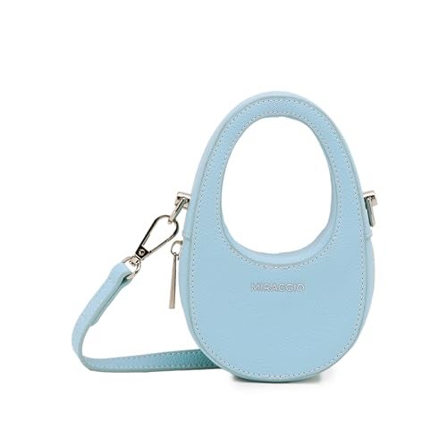 Miraggio Candy Mini Sling Bag With Adjustable & Detachable Strap | Oval Silhouette With Top Handle | Crossbody Bag For Women Casual Holiday Look | Statement Bag For Women (Blue) - Image 1