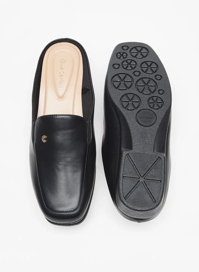 Le Confort Solid Slip-On Mules with Block Heels