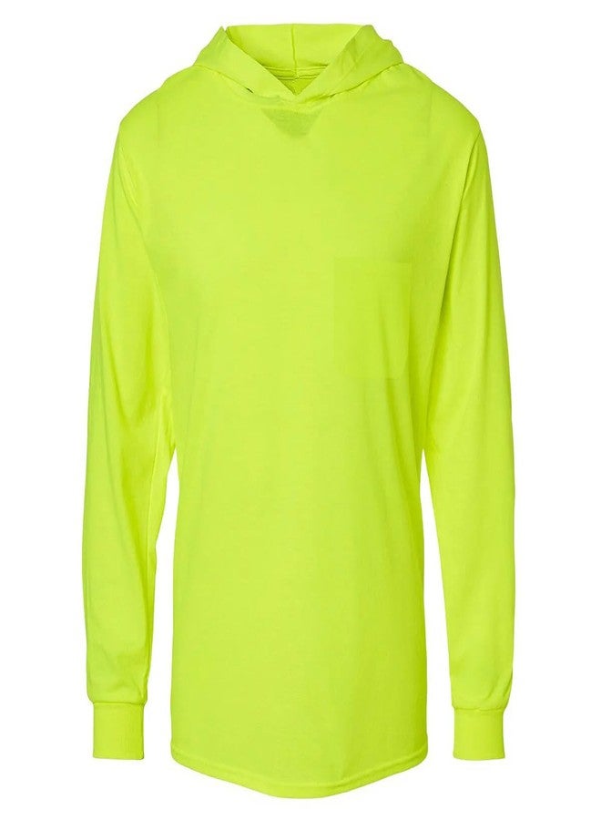 أل آند أم تي شيرت L&M® Hi Vis بأكمام طويلة وغطاء رأس وغطاء للرأس، لون برتقالي ليموني، أمان (مقاس أمريكي، ألفا، كبير جدًا، عادي، عادي، ليموني) - Image 1