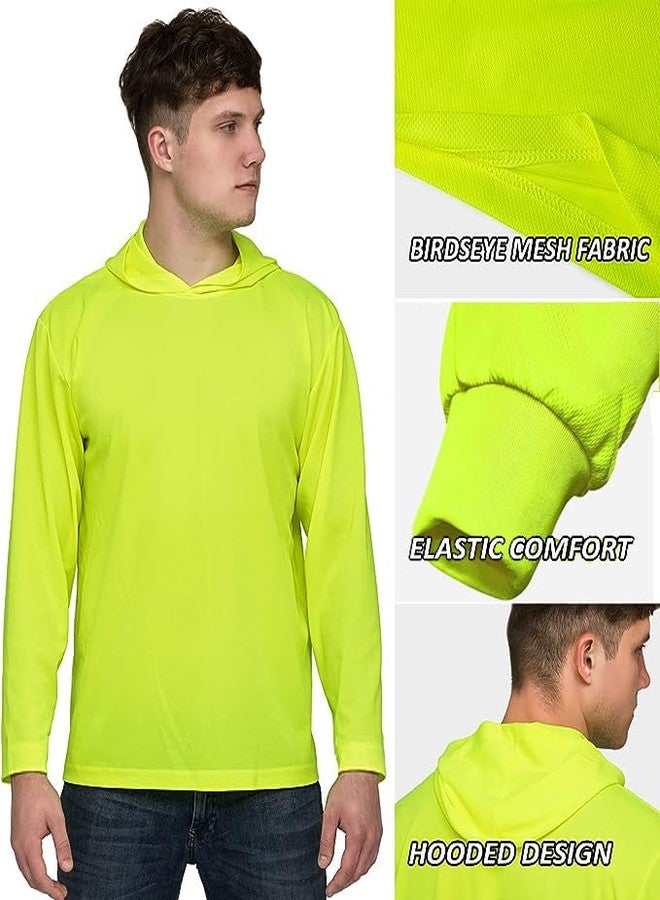 أل آند أم تي شيرت L&M® Hi Vis بأكمام طويلة وغطاء رأس وغطاء للرأس، لون برتقالي ليموني، أمان (مقاس أمريكي، ألفا، كبير جدًا، عادي، عادي، ليموني) - Image 5