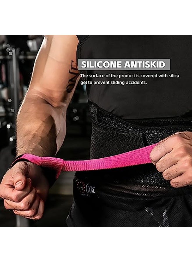 SKDK Cotton Hard Pull Wrist Lifting Straps Grips Band-Deadlift Straps with Neoprene Cushioned Wrist Padded and Anti-Skid Silicone - for Weightlifting, Bodybuilding, Xfit, Strength Training - Image 4