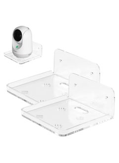 KASTWAVE Clear Acrylic Floating Shelf, Adhesive Wall Shelf Security Camera Small Items Mini Shelf for Living Room, Bathroom, Bedroom (Adhesive & Drilling), 2 Pcs  - Image 1