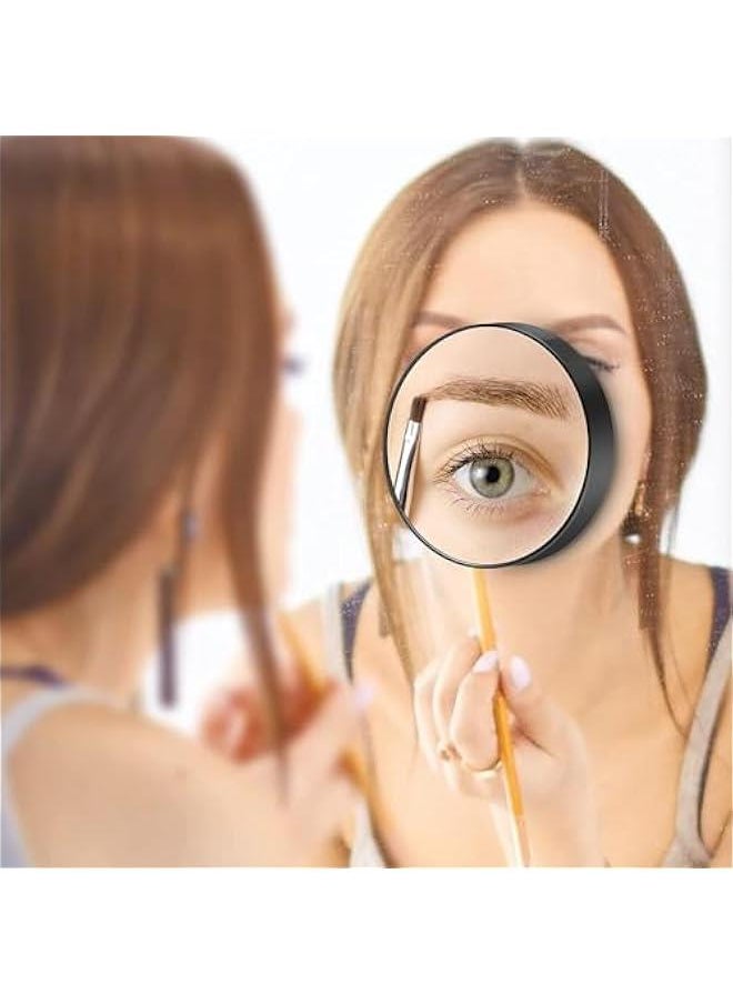 MOXO 30X Magnifying Mirror Bathroom Mirror with Tweezers with Detachable Suction Cup Portable Personal Makeup Mirror Small act Travel Mirrors Carry in Pocket or Handbag Black  - Image 4