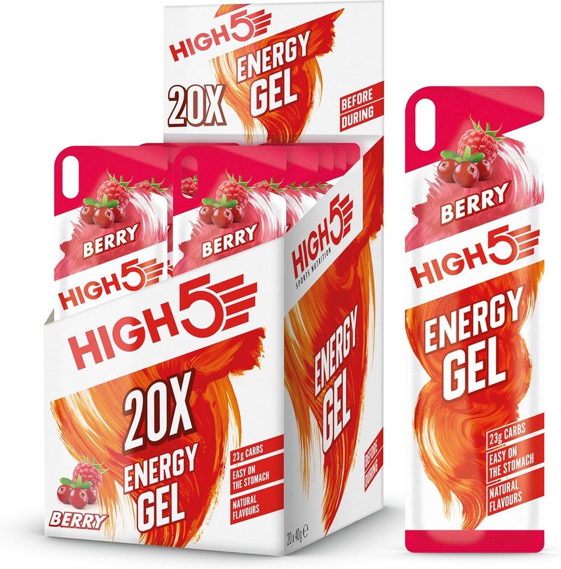 HIGH5 Energy Gel Quick Release - Berry Flavor, 20 Sachets of 40g Each - Image 1