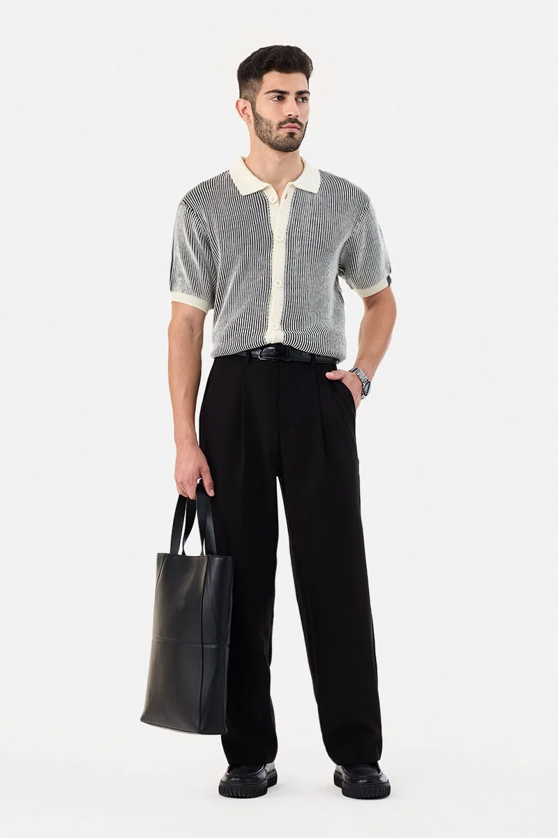 سنيتش قميص بولو بياقة متباينة