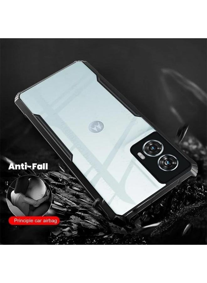 جراب متوافق مع Motorola Edge 50 Fusion مقاوم للتسرب ومقاوم للعرق وبصمات الأصابع ومضاد للصدمات ومصنوع من مادة TPU بالإضافة إلى مادة الكمبيوتر الشخصي جراب واقٍ شفاف يناسب Moto Edge 50 Fusion