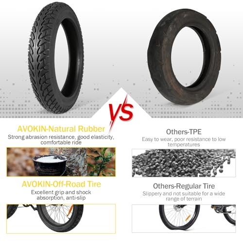 AVOKIN 14 x 2.125 Tire and Tube Set,14 E-Bike Tire 57-254 Electric Scooter Tire Tube with Angled Valve Stem for Replacement Electric Scooters and E-Bike Tires - Image 4