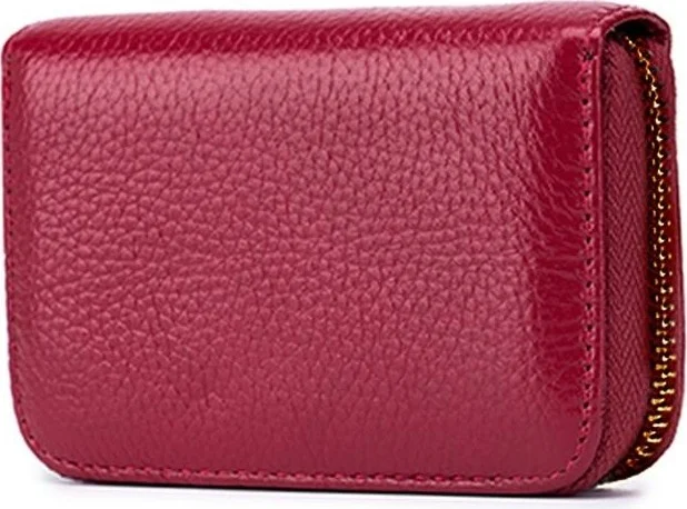 فوكسر Leather Red Women's Wallet 20 Pcs Transparent Card Holder