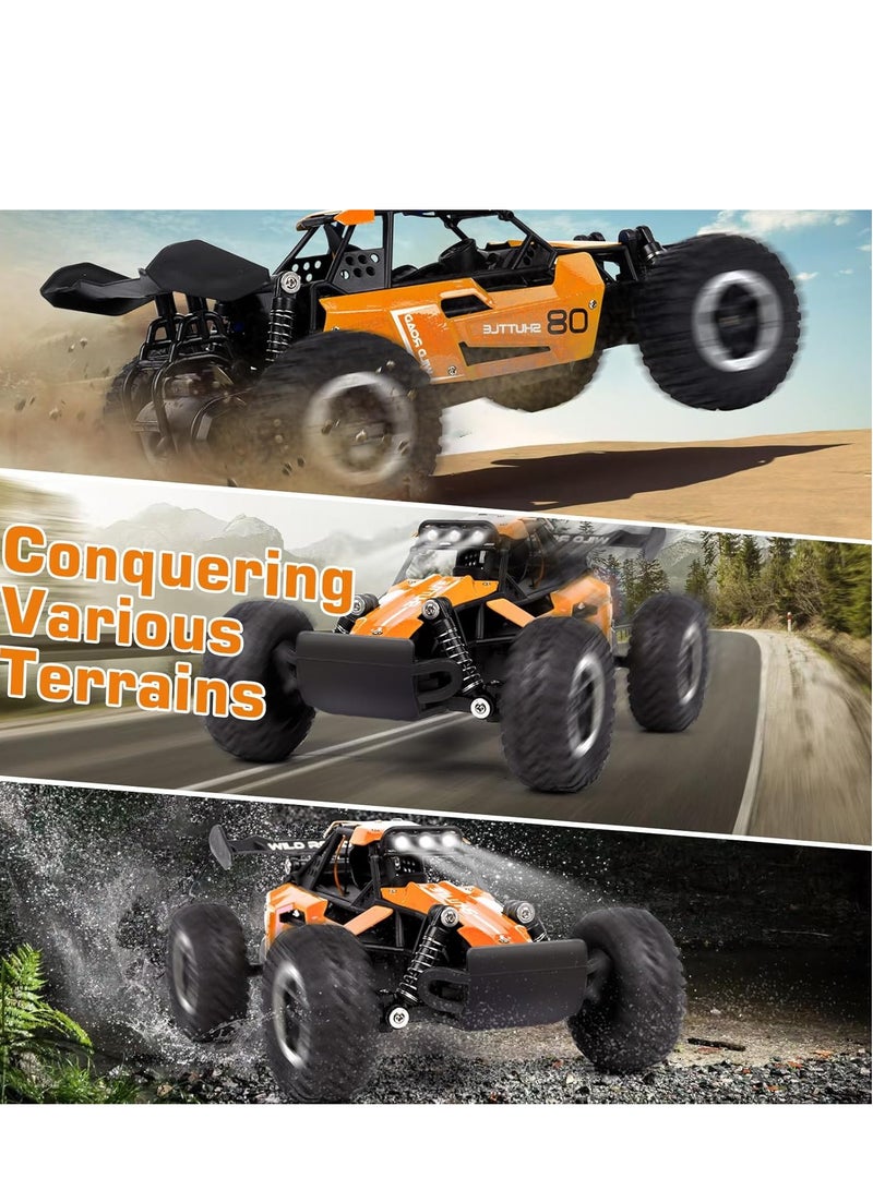 Beauenty Remote Controlled Car, 2.4 GHz, 1:16 Off-Road Monster RC Truck, 2WD 20 km/h, RC Buggy with LED Light, Waterproof, Remote Controlled, Off-Road Toy Car for Children, Gift from - Image 2