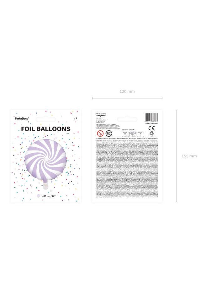 PartyDeco - Foil Balloon Candy, 35cm, light lilac - Image 1