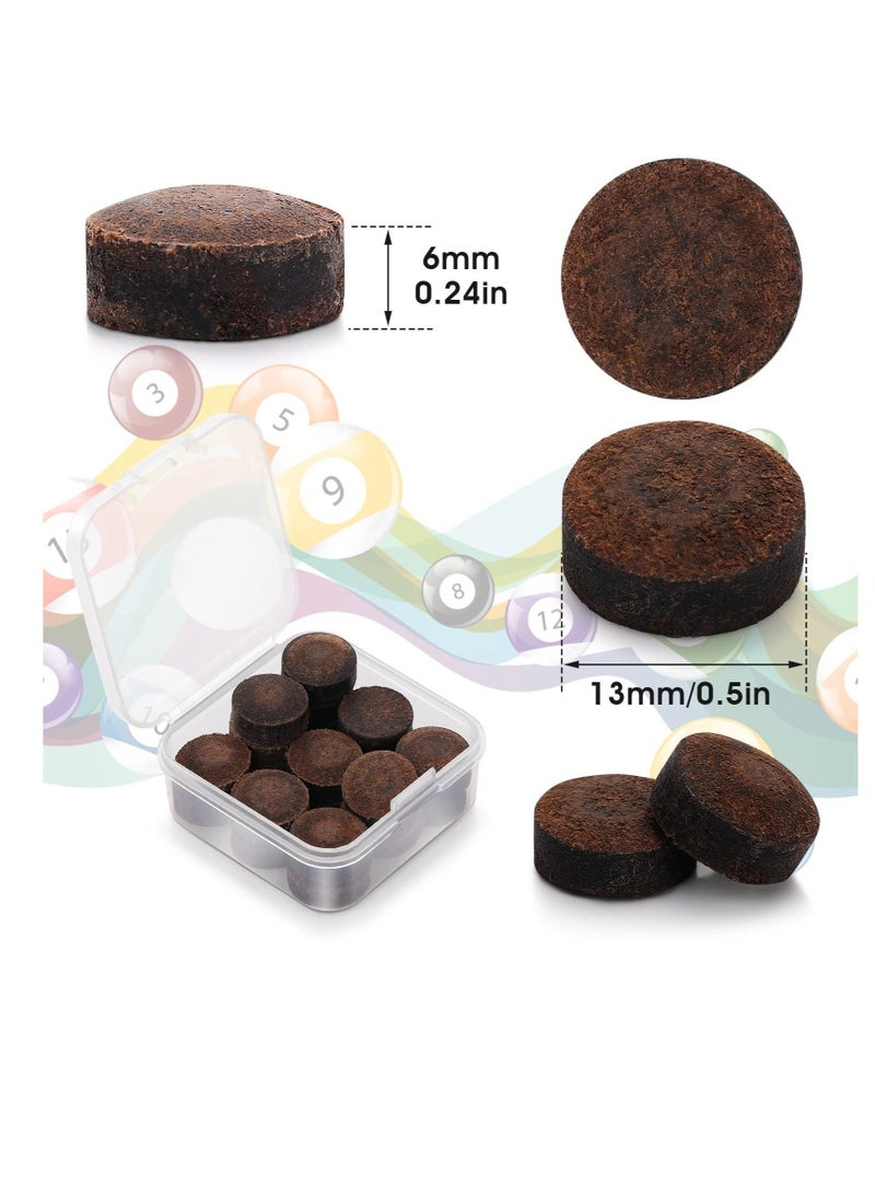 Generic Billiard Pool Cue Tips, 20 Pcs 13mm Pool Cue Tips Replacement Kit, Snooker Cue Tip, with Storage Box,  for Pool Cues and Snooker (Brown)  - Image 2