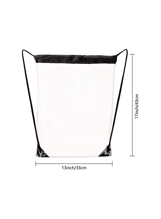 KASTWAVE Clear Drawstring Bags, Waterproof Small Clear Bag for Stadium Colleges Sport Event Work Concert Security Approved Clear Drawstring Bag Waterproof Stadium Drawstring Backpack 2 Pieces - Image 5