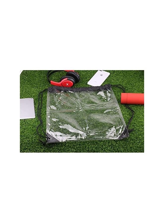 KASTWAVE Clear Drawstring Bags, Waterproof Small Clear Bag for Stadium Colleges Sport Event Work Concert Security Approved Clear Drawstring Bag Waterproof Stadium Drawstring Backpack 2 Pieces - Image 2