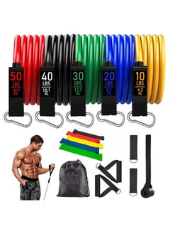 GTSOL 16-Piece Resistance Bands Kit for Full-Body Workouts - Adjustable Tubes with Handles, Door Anchor, and Ankle Straps for Home Fitness (Up to 150 lbs)  - Image 1