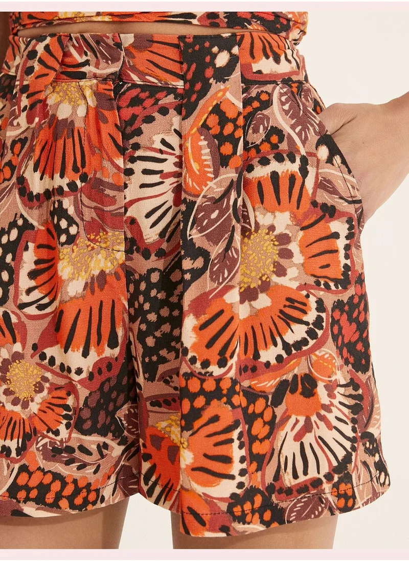 KOTON Melis Ağazat X Koton - Patterned Pocket Short