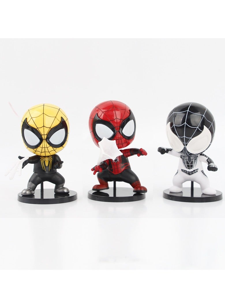 general 6 metal Spider-Man Q version of extraordinary spider decoration, car, cake decoration essential, cute doll toy model - Image 3