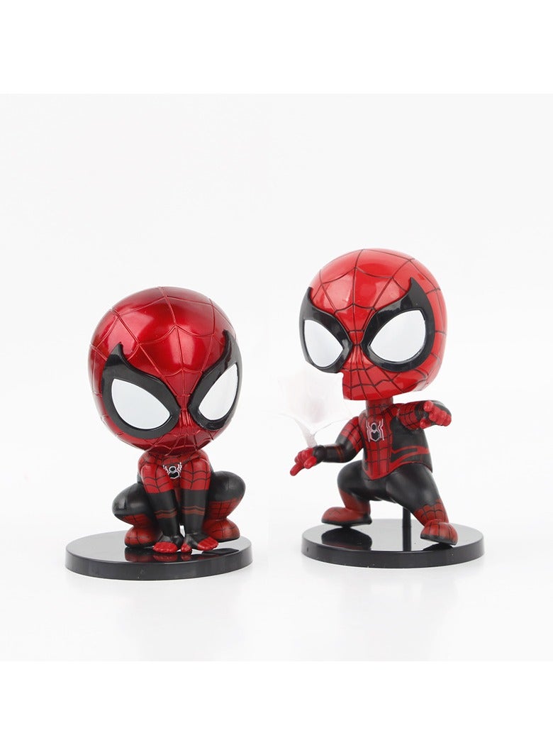 general 6 metal Spider-Man Q version of extraordinary spider decoration, car, cake decoration essential, cute doll toy model - Image 4