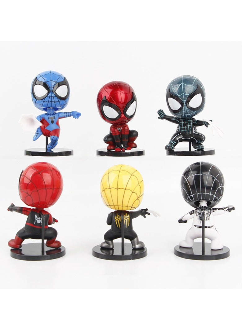 general 6 metal Spider-Man Q version of extraordinary spider decoration, car, cake decoration essential, cute doll toy model - Image 2