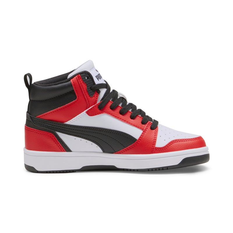 PUMA Rebound V6 Boys White Mid Sneakers - Image 5