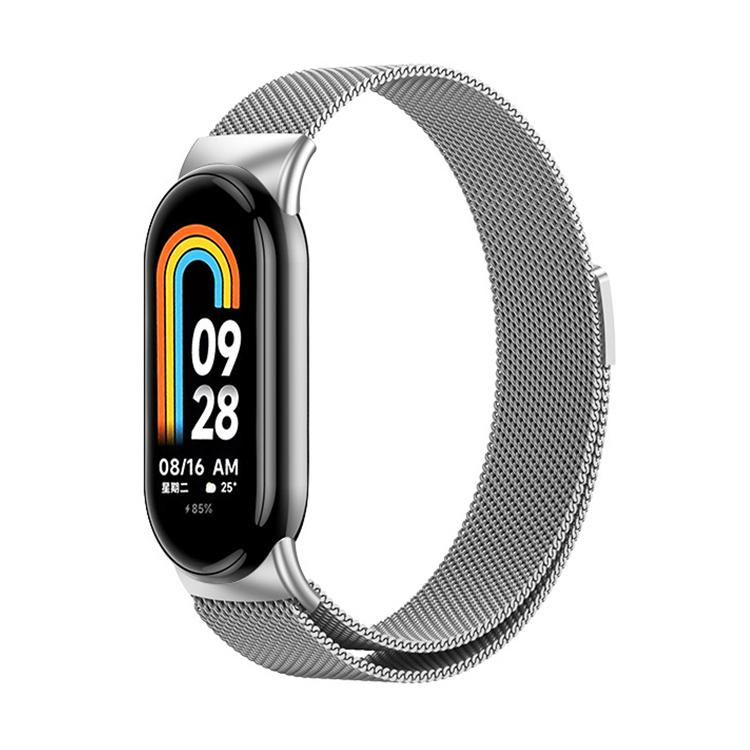 erorex For Xiaomi Smart Band 10/10 Nfc/9/9 Nfc/8/8 Nfc Milan Magnetic Stainless Steel Watch Band(Silver) - Image 1