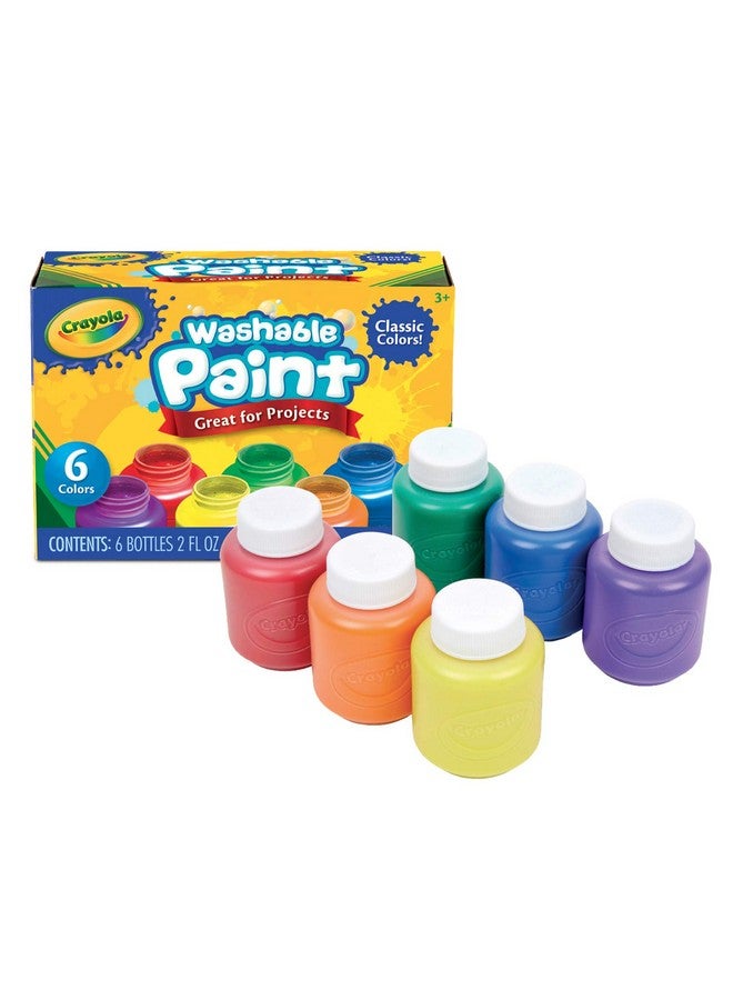 Crayola Washable Kids Paint, 6 Count, Kids At Home Activities, Painting Supplies, Gift, Assorted - Image 1