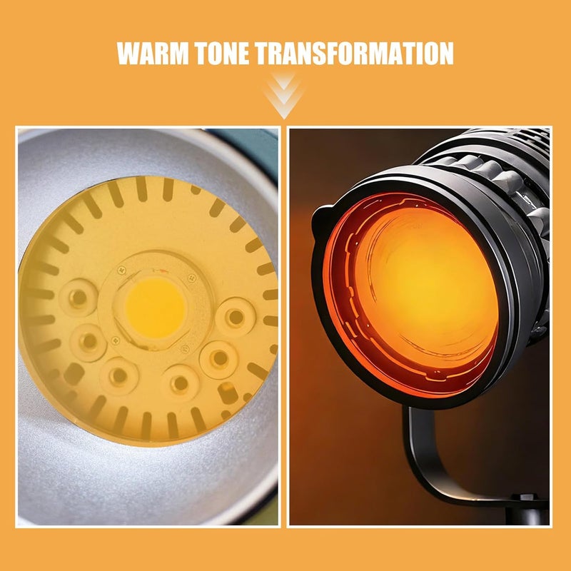 30pcs Ambient Lighting Gel Filters - 60mm Color Correction Gel Sheets - Warm Light Filter Stickers - DIY Colored Film for Spotlights Mood Lighting Orange - Image 3