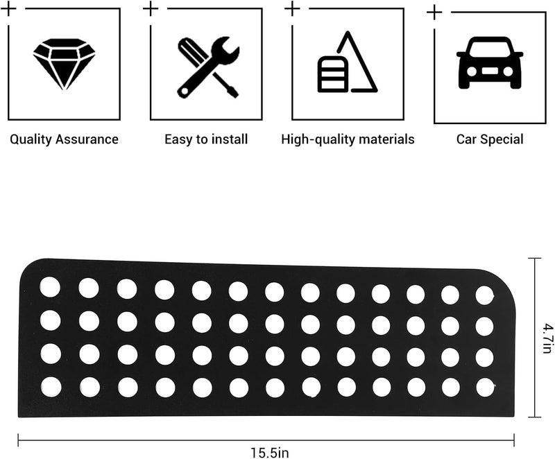 Hoolcar Rear Door Window Decals Aluminum Alloy Glass Panel Cover for 2007-2017 Jeep Wrangler JKU, 4 Doors, Black - Image 3