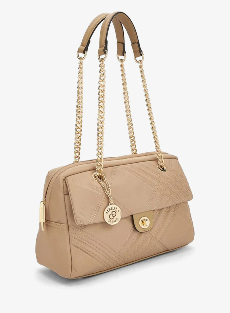 سيليست Quilted Shoulder Bag With Zip Closure