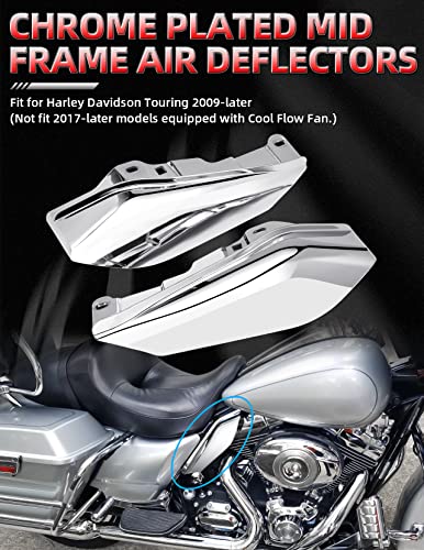 Amazicha Chrome Mid Frame Air Deflector Compatible for Harley Davidson Touring Electra Glide/Street Glide/Road Glide/Tri Glide/Road King 2009-2016 Models Without Cool Flow Fan - Image 3