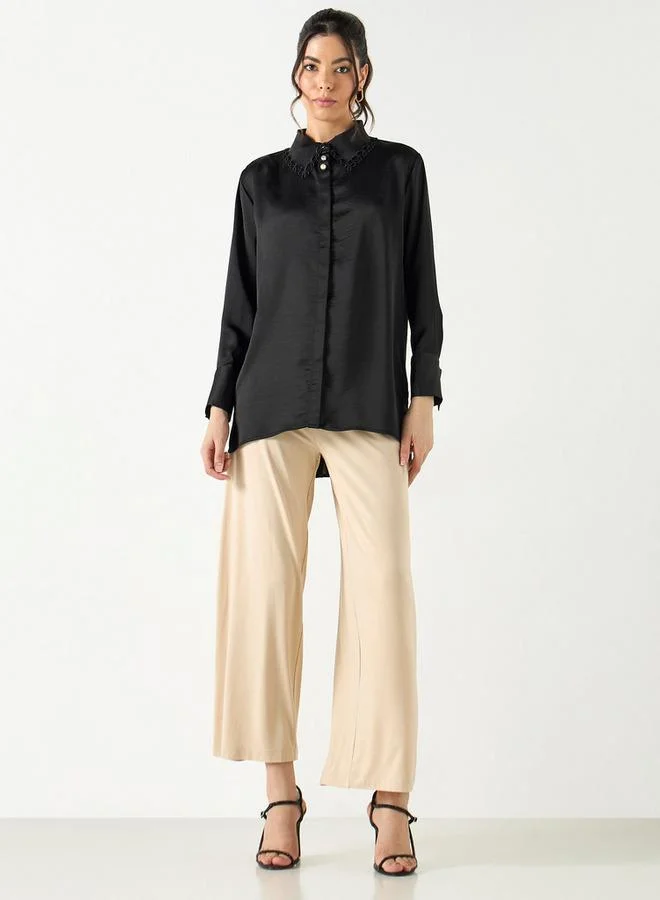 Iconic Iconic Solid Shirt with Long Sleeves