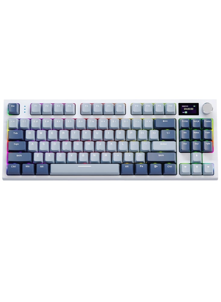 Attack Shark K86 RGB Wireless Gasket Mechanical Keyboard,Triple Mode Bluetooth5.0/2.4G/USB-C 87 Keys Hot Swappable Gaming Keyboard, 4000 mAh Battery 1.2'' HD OLED Display Volume Rotary Button for Games and Work - Image 1