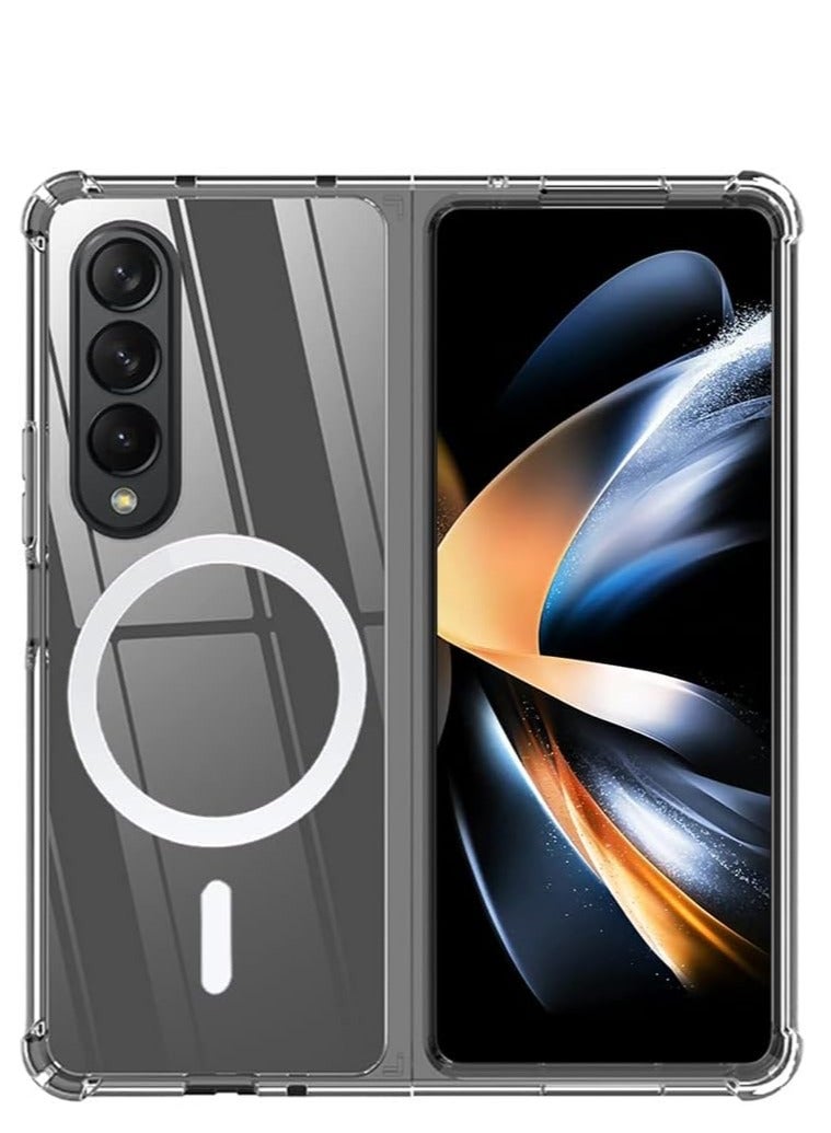 Denx Magnetic Case for Samsung Galaxy Z Fold 4 Compatible with MagSafe Wireless Charging  (clear) - Image 1