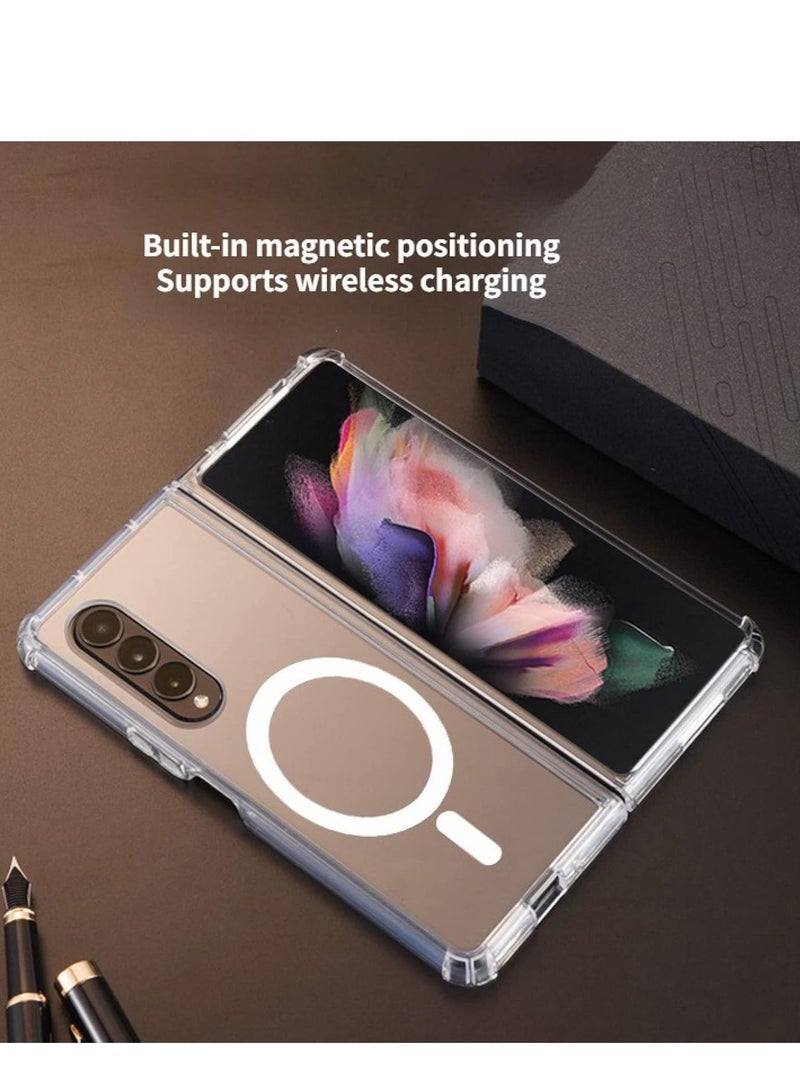 Denx Magnetic Case for Samsung Galaxy Z Fold 4 Compatible with MagSafe Wireless Charging  (clear) - Image 3