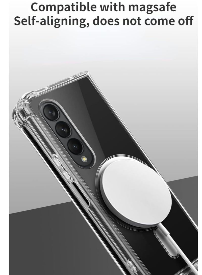 Denx Magnetic Case for Samsung Galaxy Z Fold 4 Compatible with MagSafe Wireless Charging  (clear) - Image 2
