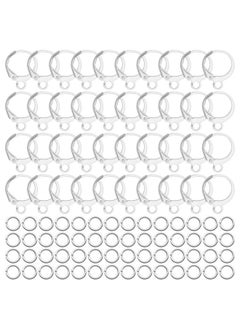 Oubaka 200Pcs Round Leverback Earring Hooks Set,100Pcs Leverback Hooks Round Earring Hooks Leverback Earwires Hypoallergenic French Earring Hooks With 100Pcs Jump Rings For Diy Jewelry Making(Silver)  - Image 1