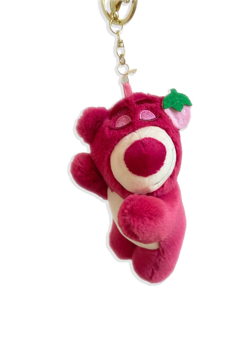Sleepy Strawberry Bear Bag Charm