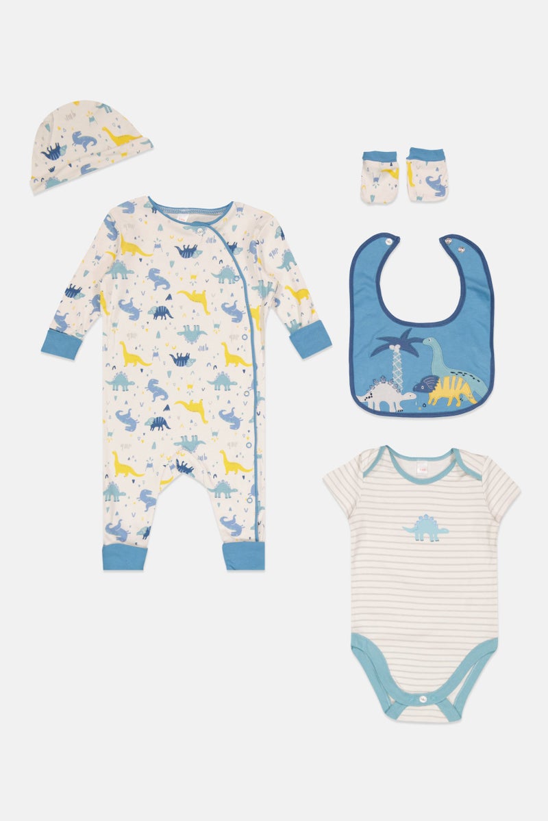 Lily & Jack Toddler Boy 5 Pcs Sleepsuit, Hat, Bib, Bodysuit With Mitts  - Image 1