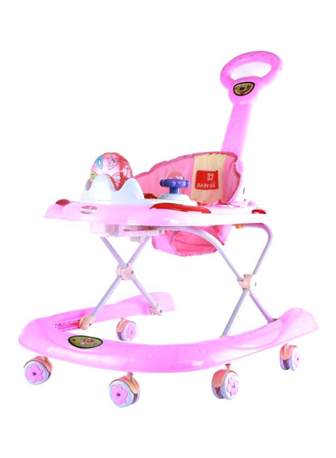 BABY PLUS Foldable Baby Walker With Attractive Toy, Handle Comfortable, Safe And Round Corner Unisex For 3 To 24 Months - Pink - Image 2